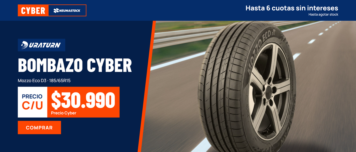 Bombazo Cyber: Duraturn Mozzo Eco D3 185/65R15 a $30.990 c/u
